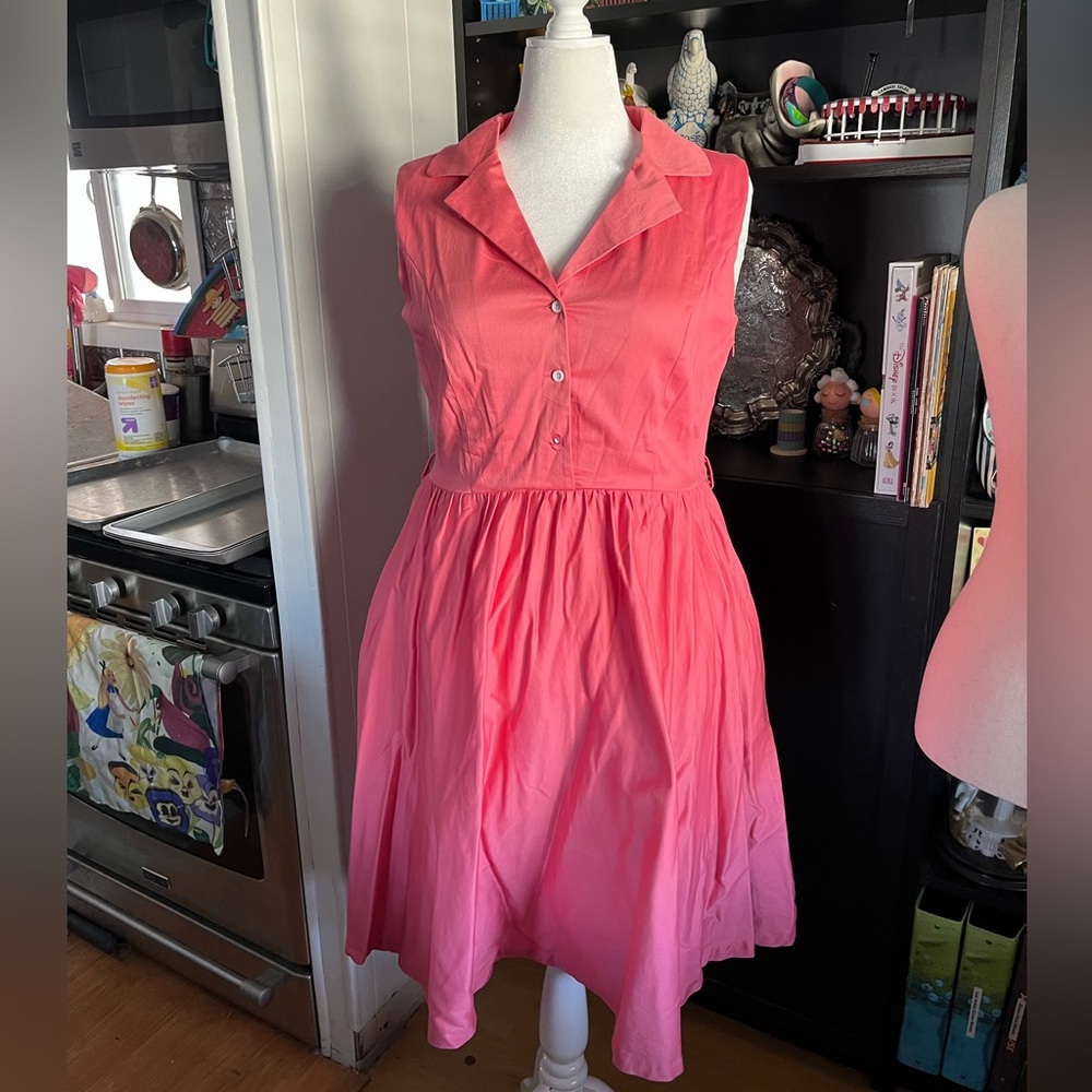COPY - Lindy bop pink shirt dress xl uk 16 us 12 only worn twice